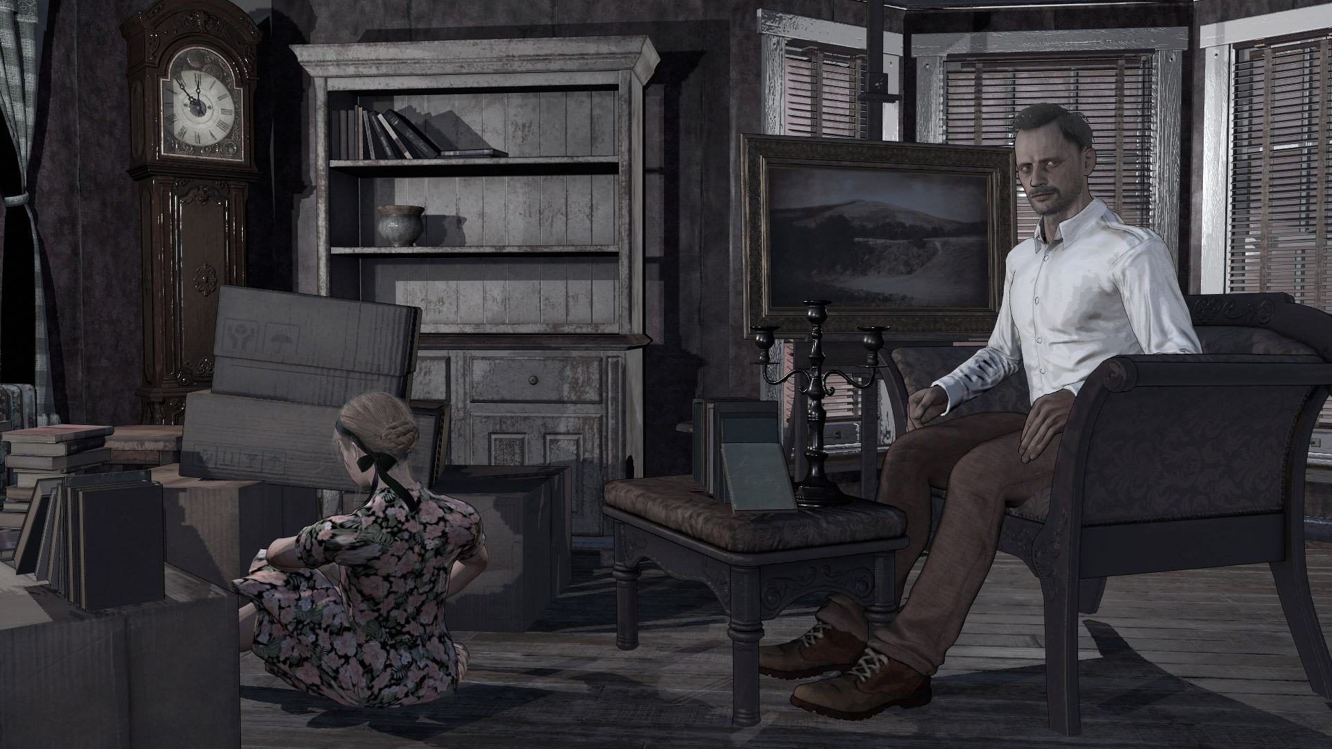 Richard and Emma Weatherby in the family livingroom